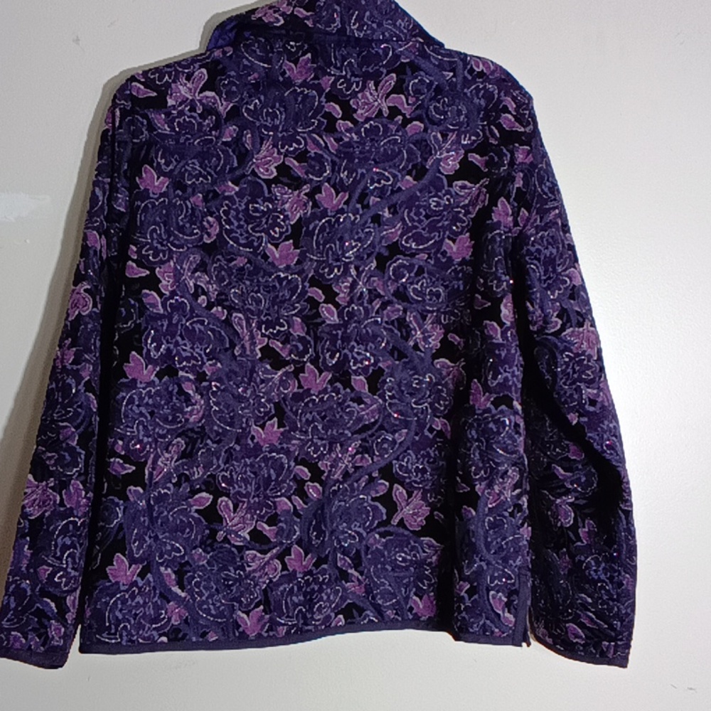 Purple Floral  TOP BLAZER SIZE SMALL - Picture 6 of 6